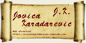 Jovica Karadarević vizit kartica